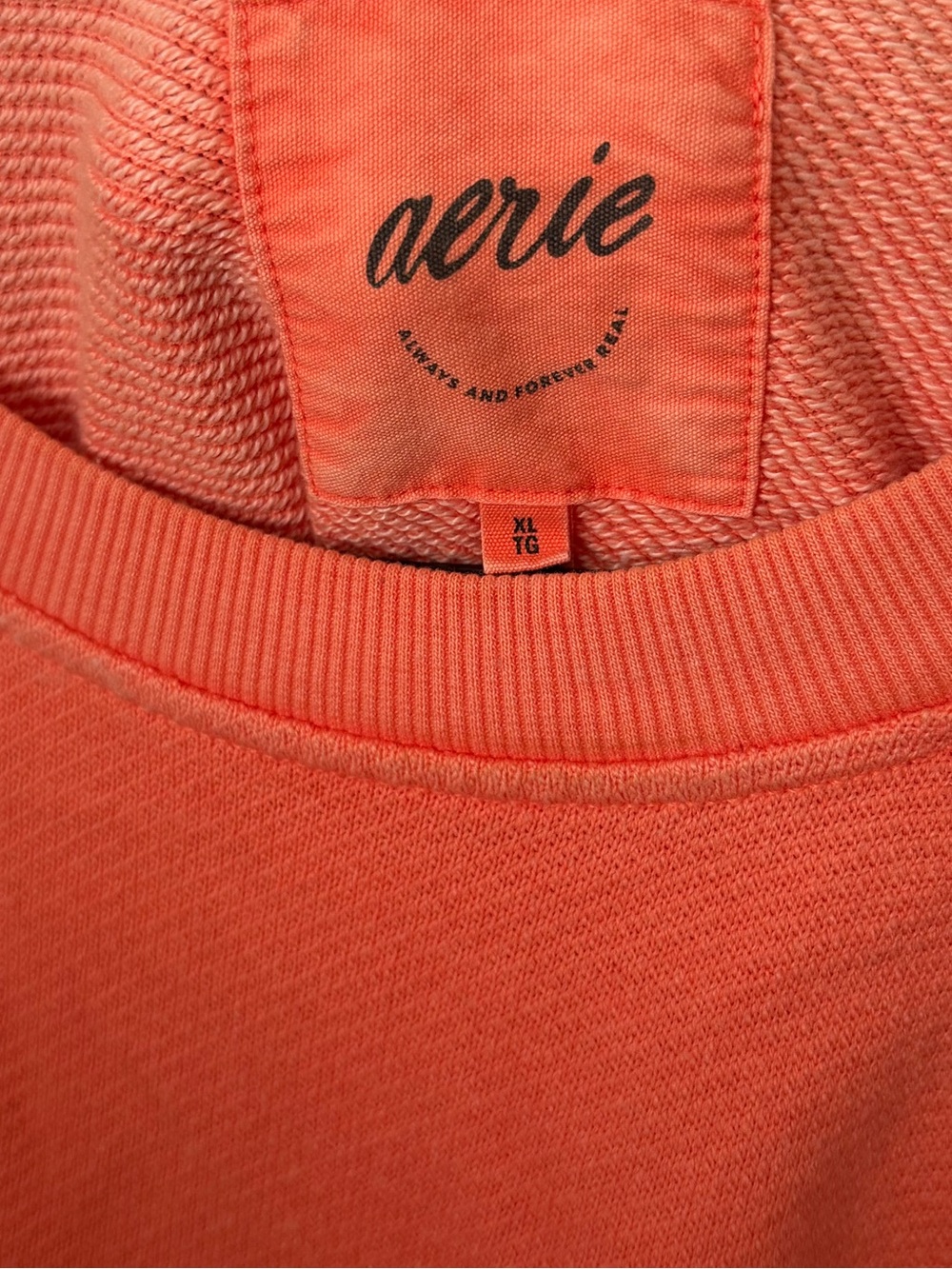 aerie Oversized Coral Crewneck Pullover Women’s XL - Picture 4 of 6